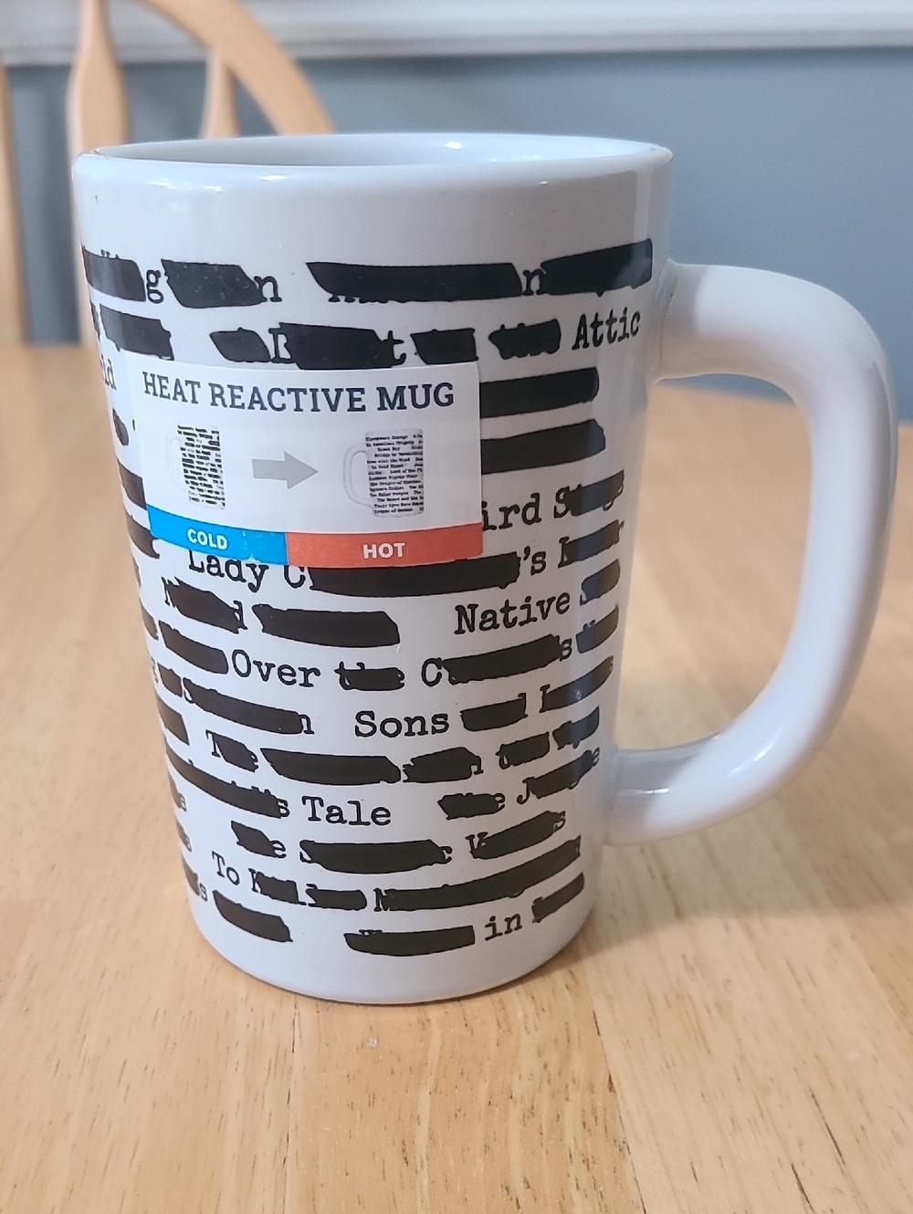 NWOT Out of Print Heat Reacted Book Lovers Band Books Rare Coffee/Tea Mug 10 oz